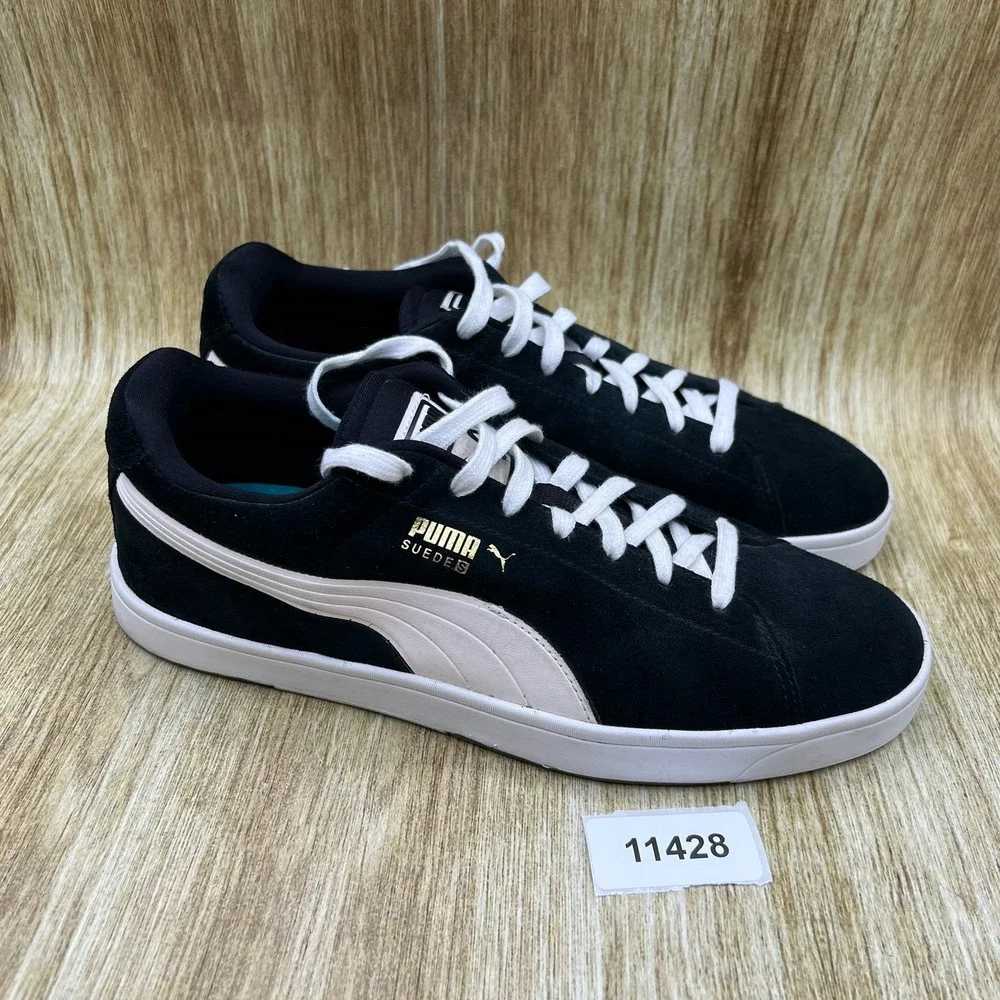 Puma Suede S Sneakers Men's Size 10 Black White Low Top Classic Shoes 356414-03
